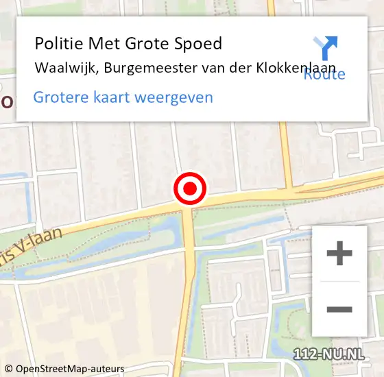 Locatie op kaart van de 112 melding: Politie Met Grote Spoed Naar Waalwijk, Burgemeester van der Klokkenlaan op 22 november 2021 10:54