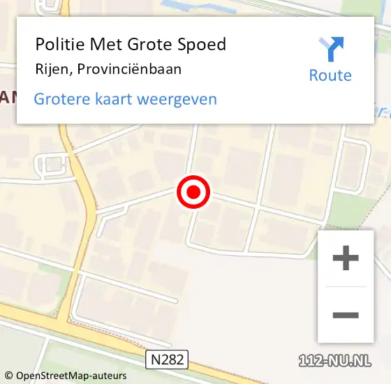 Locatie op kaart van de 112 melding: Politie Met Grote Spoed Naar Rijen, Provinciënbaan op 22 november 2021 11:16