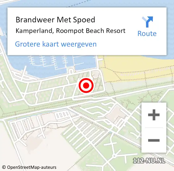 Locatie op kaart van de 112 melding: Brandweer Met Spoed Naar Kamperland, Roompot Beach Resort op 22 november 2021 11:16