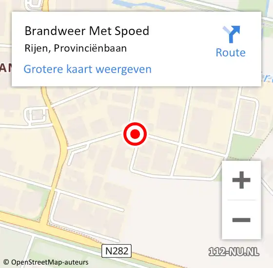 Locatie op kaart van de 112 melding: Brandweer Met Spoed Naar Rijen, Provinciënbaan op 22 november 2021 11:33