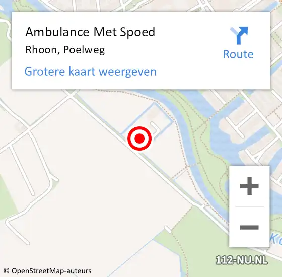 Locatie op kaart van de 112 melding: Ambulance Met Spoed Naar Rhoon, Poelweg op 22 november 2021 11:49