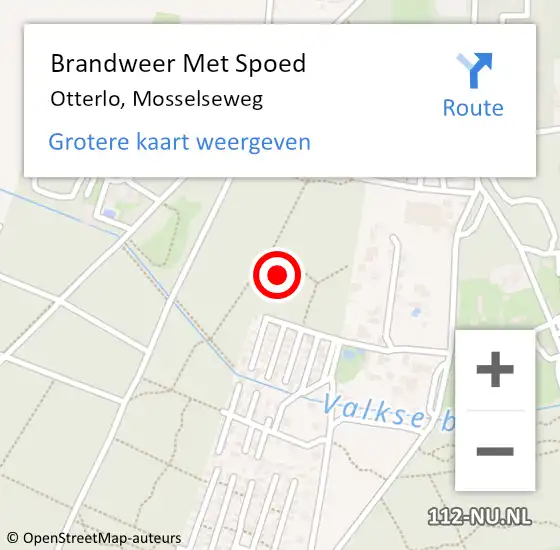 Locatie op kaart van de 112 melding: Brandweer Met Spoed Naar Otterlo, Mosselseweg op 22 november 2021 11:58