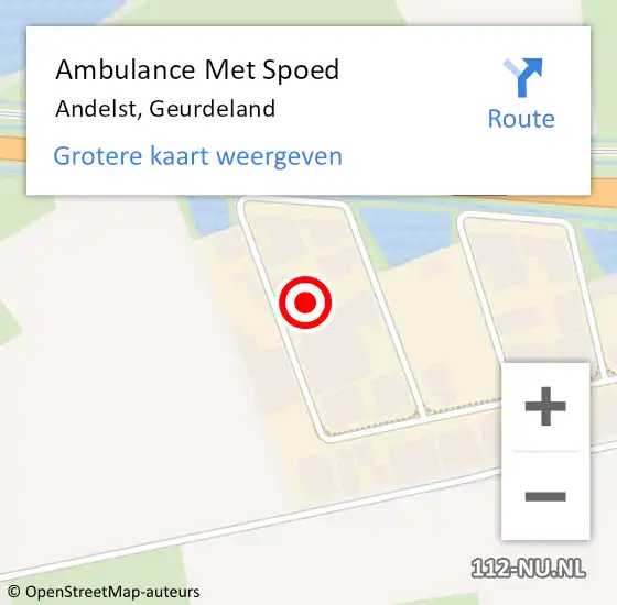 Locatie op kaart van de 112 melding: Ambulance Met Spoed Naar Andelst, Geurdeland op 22 november 2021 12:07