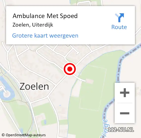Locatie op kaart van de 112 melding: Ambulance Met Spoed Naar Zoelen, Uiterdijk op 22 november 2021 12:19