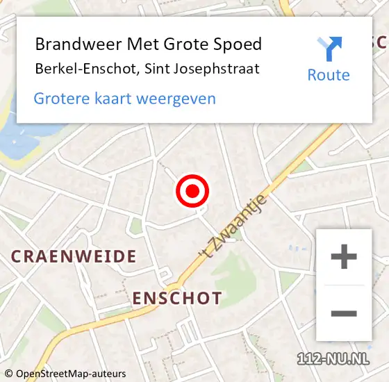 Locatie op kaart van de 112 melding: Brandweer Met Grote Spoed Naar Berkel-Enschot, Sint Josephstraat op 22 november 2021 12:41