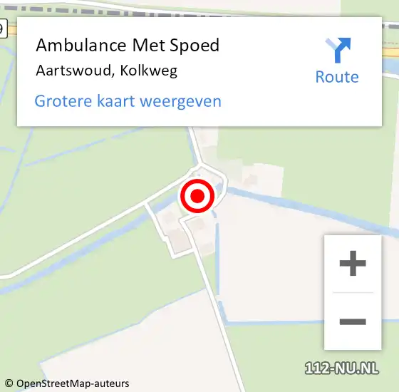 Locatie op kaart van de 112 melding: Ambulance Met Spoed Naar Aartswoud, Kolkweg op 22 november 2021 12:55