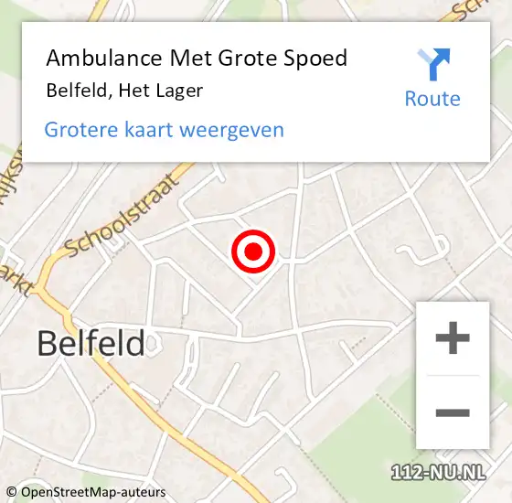 Locatie op kaart van de 112 melding: Ambulance Met Grote Spoed Naar Belfeld, Het Lager op 22 november 2021 13:01