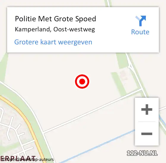 Locatie op kaart van de 112 melding: Politie Met Grote Spoed Naar Kamperland, Oost-westweg op 22 november 2021 13:16