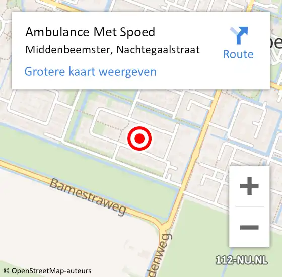 Locatie op kaart van de 112 melding: Ambulance Met Spoed Naar Middenbeemster, Nachtegaalstraat op 22 november 2021 13:22