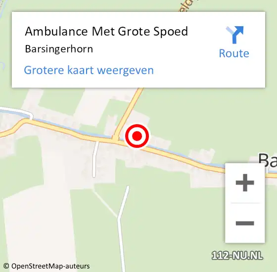 Locatie op kaart van de 112 melding: Ambulance Met Grote Spoed Naar Barsingerhorn op 22 november 2021 13:41