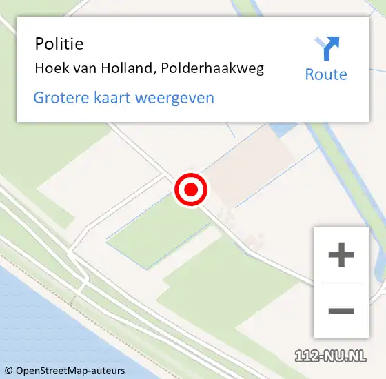 Locatie op kaart van de 112 melding: Politie Hoek van Holland, Polderhaakweg op 22 november 2021 14:07