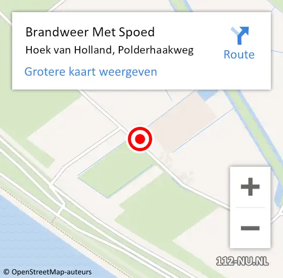 Locatie op kaart van de 112 melding: Brandweer Met Spoed Naar Hoek van Holland, Polderhaakweg op 22 november 2021 14:08