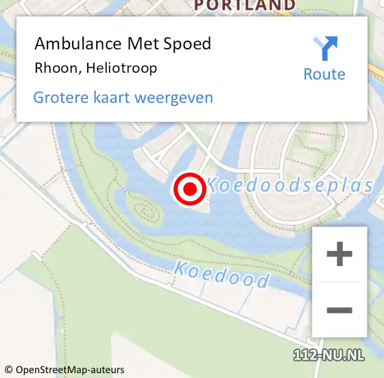 Locatie op kaart van de 112 melding: Ambulance Met Spoed Naar Rhoon, Heliotroop op 22 november 2021 14:11