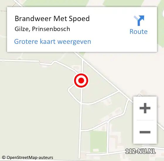 Locatie op kaart van de 112 melding: Brandweer Met Spoed Naar Gilze, Prinsenbosch op 22 november 2021 14:47