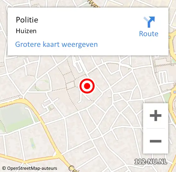 Locatie op kaart van de 112 melding: Politie Huizen op 22 november 2021 15:01