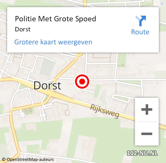 Locatie op kaart van de 112 melding: Politie Met Grote Spoed Naar Dorst op 22 november 2021 15:02