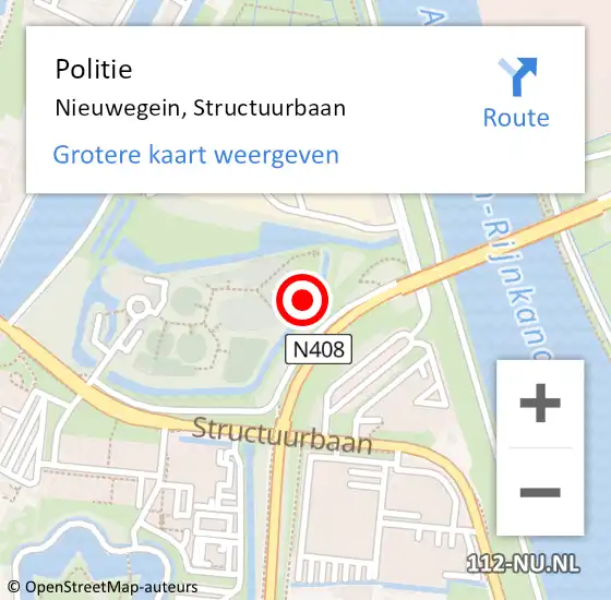 Locatie op kaart van de 112 melding: Politie Nieuwegein, Structuurbaan op 22 november 2021 15:08