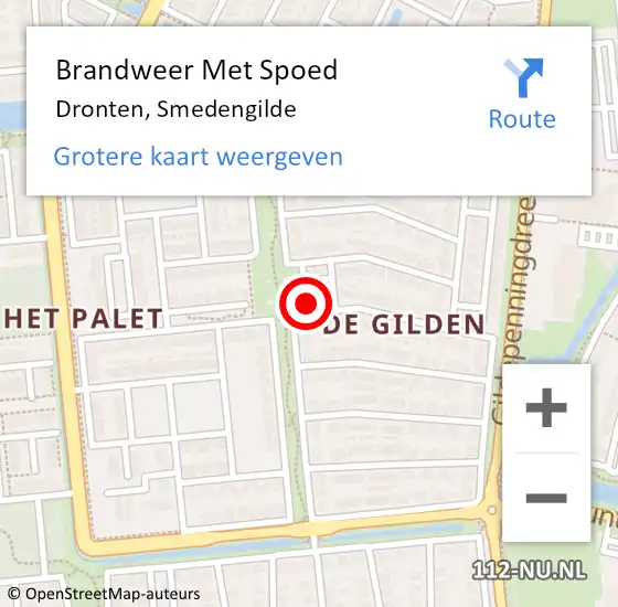 Locatie op kaart van de 112 melding: Brandweer Met Spoed Naar Dronten, Smedengilde op 22 november 2021 15:39