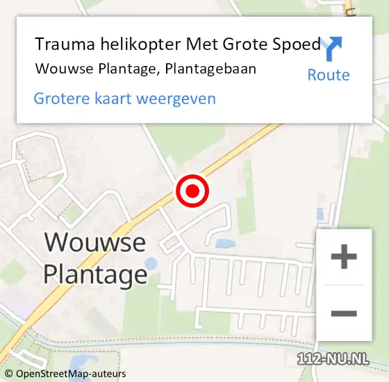 Locatie op kaart van de 112 melding: Trauma helikopter Met Grote Spoed Naar Wouwse Plantage, Plantagebaan op 22 november 2021 15:42