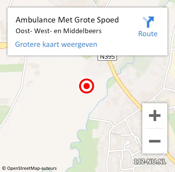 Locatie op kaart van de 112 melding: Ambulance Met Grote Spoed Naar Oost- West- en Middelbeers op 22 november 2021 15:55