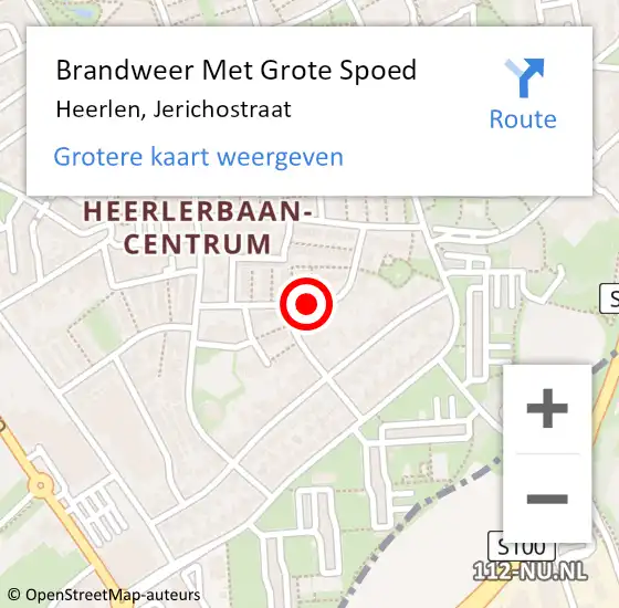 Locatie op kaart van de 112 melding: Brandweer Met Grote Spoed Naar Heerlen, Jerichostraat op 22 november 2021 18:16