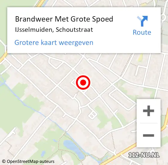 Locatie op kaart van de 112 melding: Brandweer Met Grote Spoed Naar IJsselmuiden, Schoutstraat op 22 november 2021 18:38