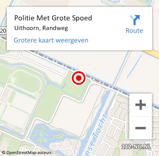 Locatie op kaart van de 112 melding: Politie Met Grote Spoed Naar Uithoorn, Randweg op 22 november 2021 19:06