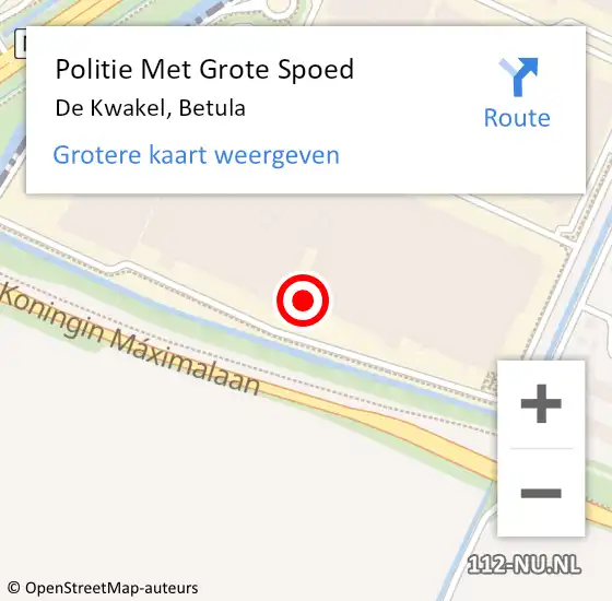 Locatie op kaart van de 112 melding: Politie Met Grote Spoed Naar De Kwakel, Betula op 22 november 2021 19:14