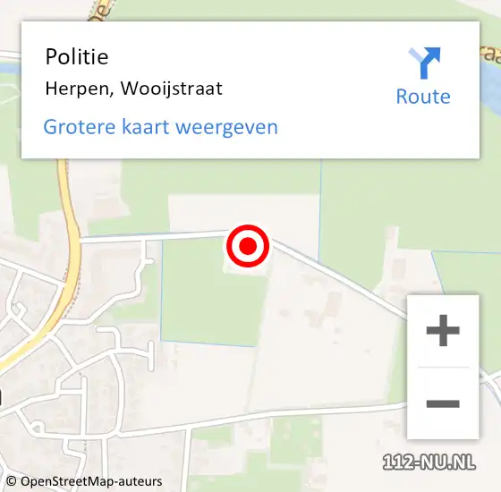 Locatie op kaart van de 112 melding: Politie Herpen, Wooijstraat op 30 juni 2014 09:25