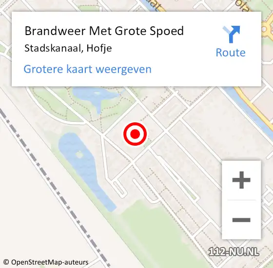 Locatie op kaart van de 112 melding: Brandweer Met Grote Spoed Naar Stadskanaal, Hofje op 22 november 2021 19:23