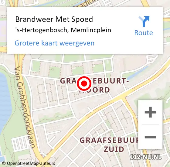 Locatie op kaart van de 112 melding: Brandweer Met Spoed Naar 's-Hertogenbosch, Memlincplein op 22 november 2021 19:35