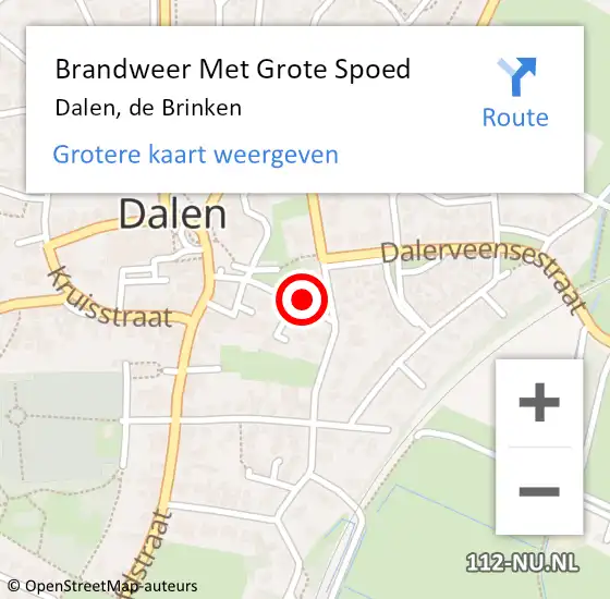 Locatie op kaart van de 112 melding: Brandweer Met Grote Spoed Naar Dalen, de Brinken op 22 november 2021 21:40