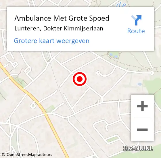 Locatie op kaart van de 112 melding: Ambulance Met Grote Spoed Naar Lunteren, Dokter Kimmijserlaan op 22 november 2021 21:47