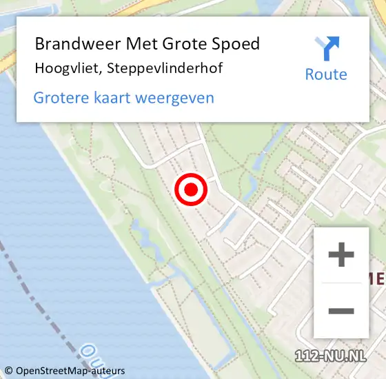 Locatie op kaart van de 112 melding: Brandweer Met Grote Spoed Naar Hoogvliet, Steppevlinderhof op 22 november 2021 21:49