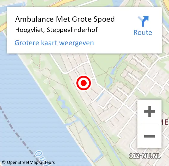 Locatie op kaart van de 112 melding: Ambulance Met Grote Spoed Naar Hoogvliet, Steppevlinderhof op 22 november 2021 21:55