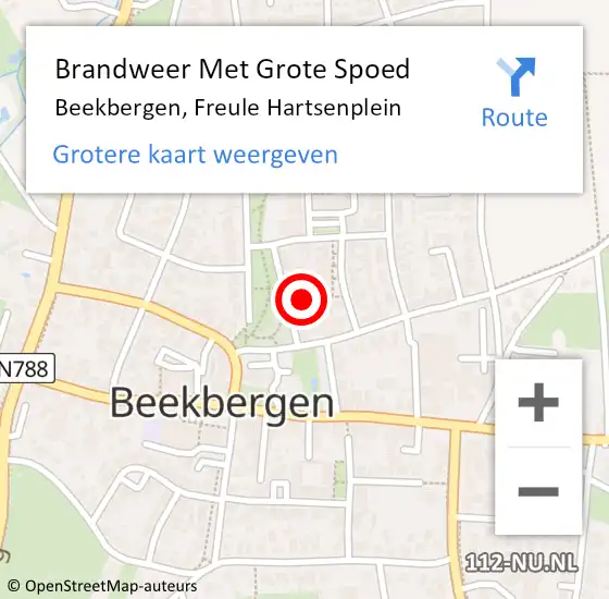 Locatie op kaart van de 112 melding: Brandweer Met Grote Spoed Naar Beekbergen, Freule Hartsenplein op 22 november 2021 22:01