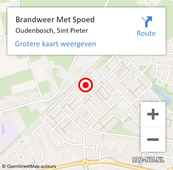 Locatie op kaart van de 112 melding: Brandweer Met Spoed Naar Oudenbosch, Sint Pieter op 22 november 2021 22:15