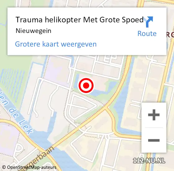 Locatie op kaart van de 112 melding: Trauma helikopter Met Grote Spoed Naar Nieuwegein op 22 november 2021 22:36