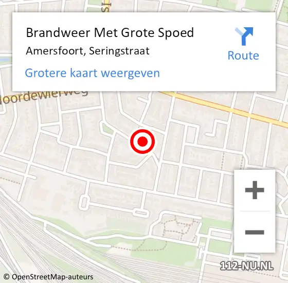 Locatie op kaart van de 112 melding: Brandweer Met Grote Spoed Naar Amersfoort, Seringstraat op 22 november 2021 22:41