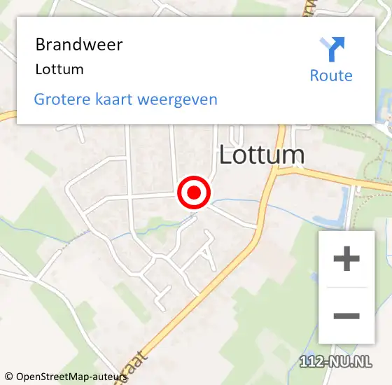 Locatie op kaart van de 112 melding: Brandweer Lottum op 6 oktober 2013 19:44