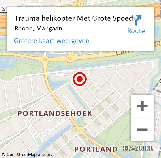 Locatie op kaart van de 112 melding: Trauma helikopter Met Grote Spoed Naar Rhoon, Mangaan op 22 november 2021 23:08