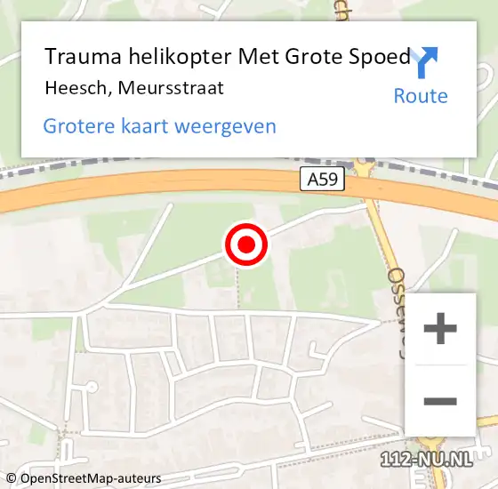 Locatie op kaart van de 112 melding: Trauma helikopter Met Grote Spoed Naar Heesch, Meursstraat op 22 november 2021 23:24