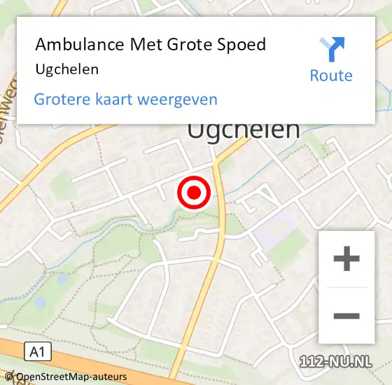 Locatie op kaart van de 112 melding: Ambulance Met Grote Spoed Naar Ugchelen op 22 november 2021 23:44