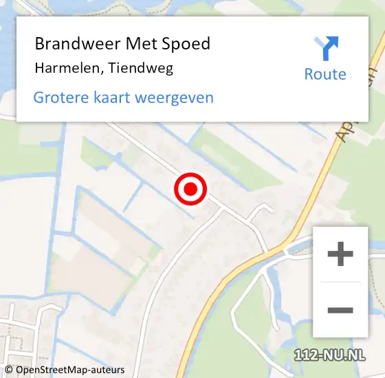 Locatie op kaart van de 112 melding: Brandweer Met Spoed Naar Harmelen, Tiendweg op 23 november 2021 04:07