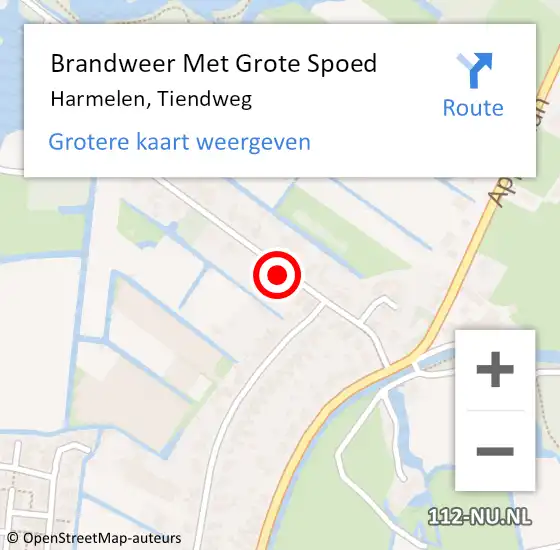 Locatie op kaart van de 112 melding: Brandweer Met Grote Spoed Naar Harmelen, Tiendweg op 23 november 2021 04:09