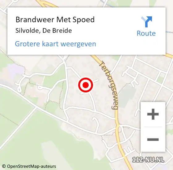 Locatie op kaart van de 112 melding: Brandweer Met Spoed Naar Silvolde, De Breide op 23 november 2021 04:31