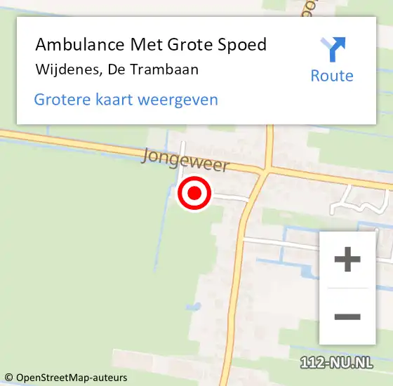 Locatie op kaart van de 112 melding: Ambulance Met Grote Spoed Naar Wijdenes, De Trambaan op 23 november 2021 06:20