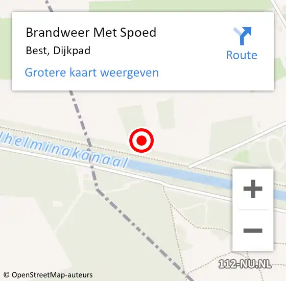 Locatie op kaart van de 112 melding: Brandweer Met Spoed Naar Best, Dijkpad op 23 november 2021 07:02