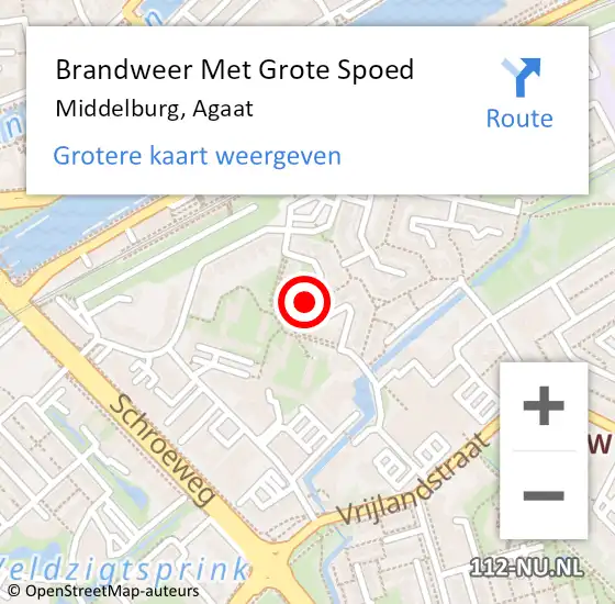 Locatie op kaart van de 112 melding: Brandweer Met Grote Spoed Naar Middelburg, Agaat op 23 november 2021 07:10