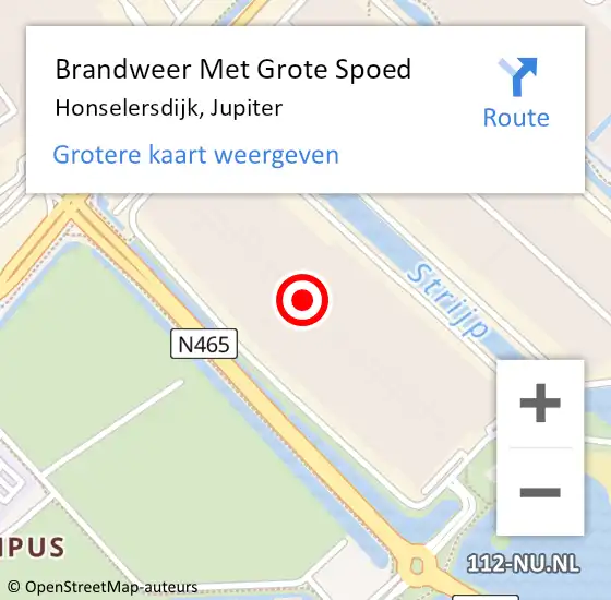 Locatie op kaart van de 112 melding: Brandweer Met Grote Spoed Naar Honselersdijk, Jupiter op 23 november 2021 07:59